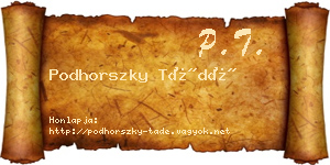 Podhorszky Tádé névjegykártya
